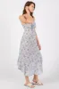 Light Blue Floral Cinched Tie Bust Midi Dress sold by Pinkblush