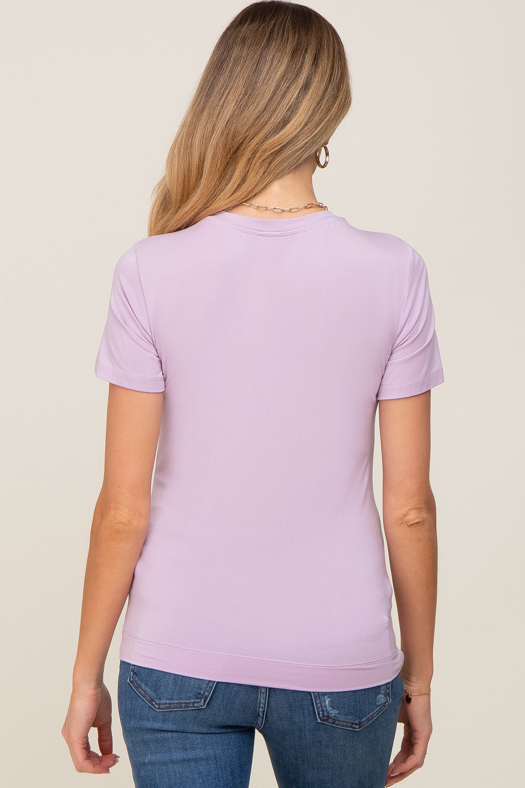 Lavender Short Sleeve Maternity Top sold by Pinkblush product image thumbnail 3