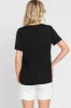 Black V-Neck Tee sold by Pinkblush