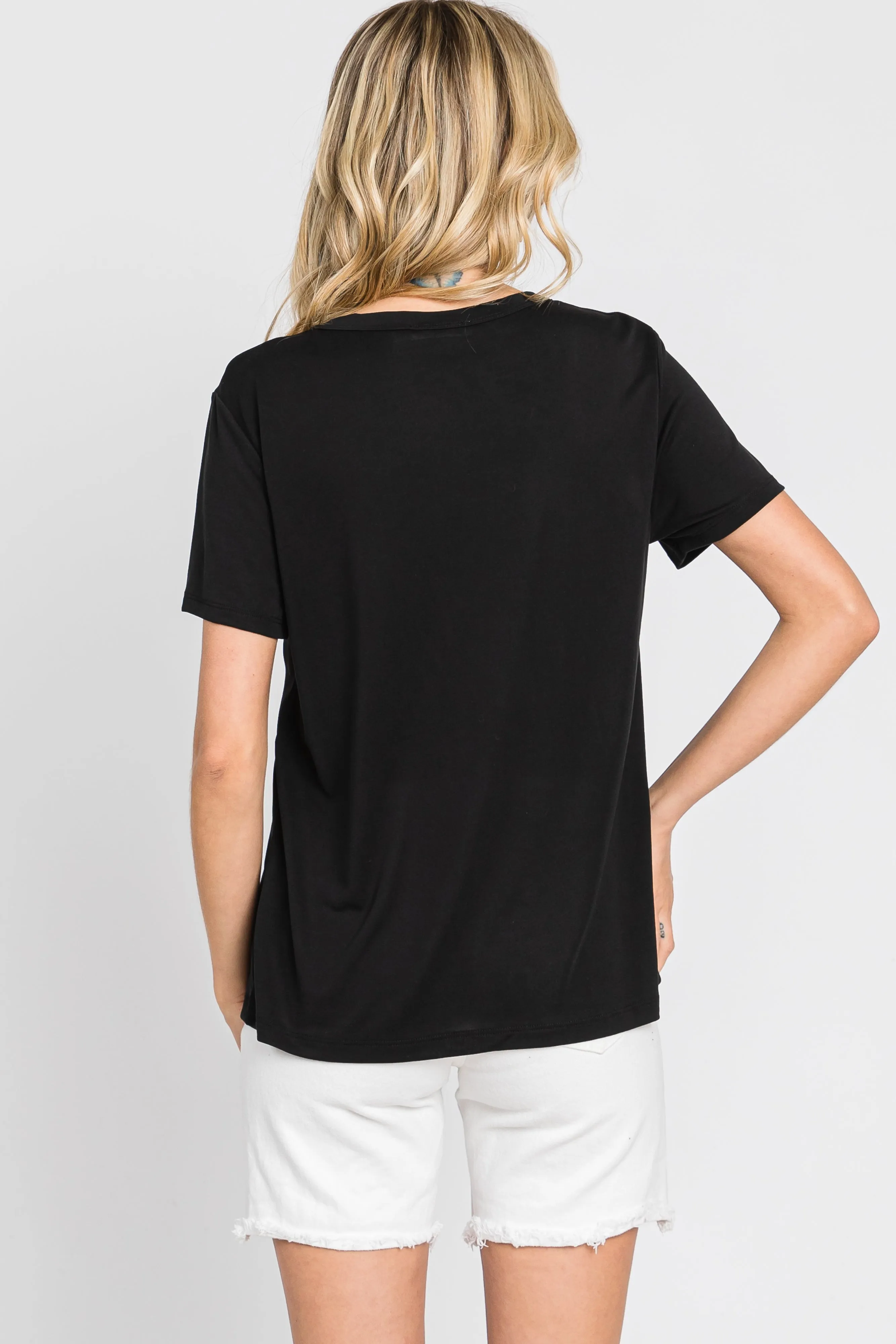 Black V-Neck Tee sold by Pinkblush product image thumbnail 3