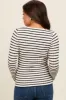 Black Striped Maternity Long Sleeve Top sold by Pinkblush