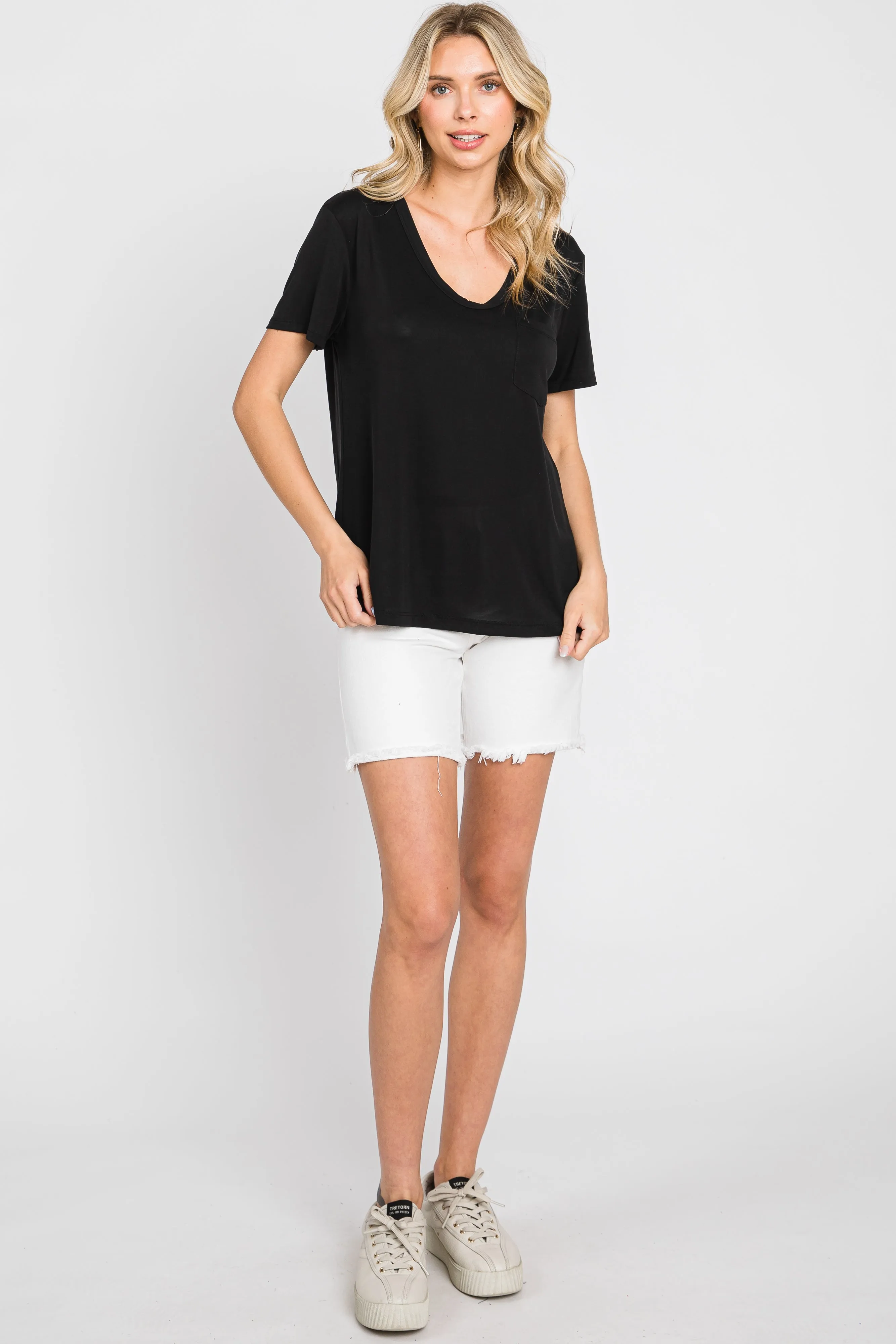 Black V-Neck Tee sold by Pinkblush product image thumbnail 4