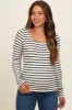 Black Striped Maternity Long Sleeve Top sold by Pinkblush