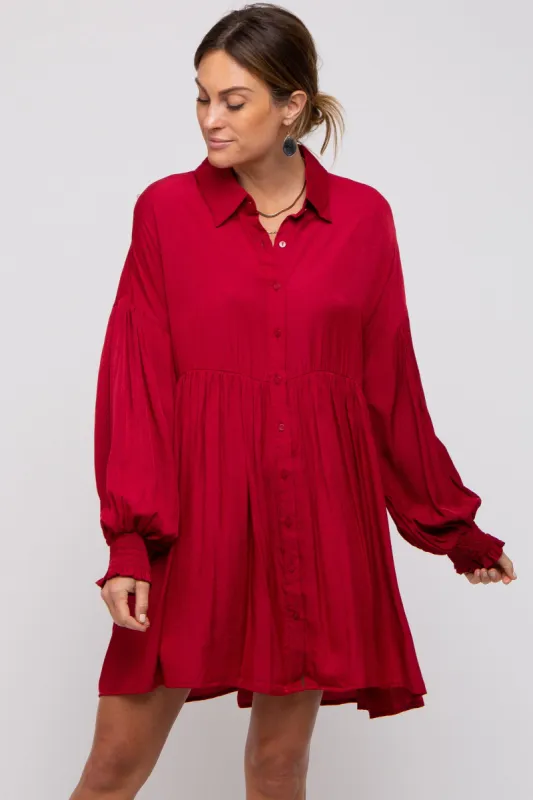 Red Button Down Dress sold by Pinkblush