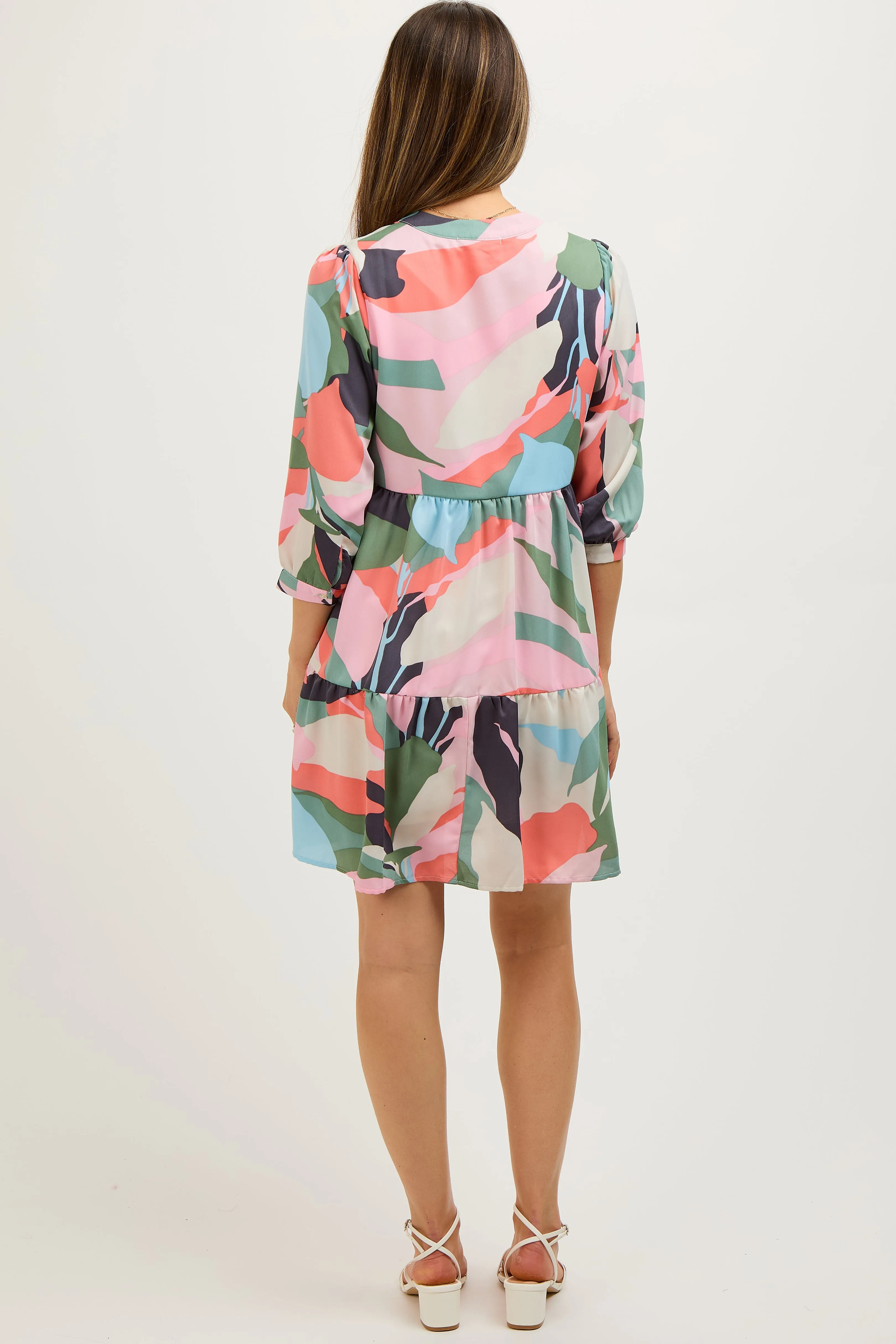 Multicolor Print Front Button Maternity Dress sold by Pinkblush product image thumbnail 4