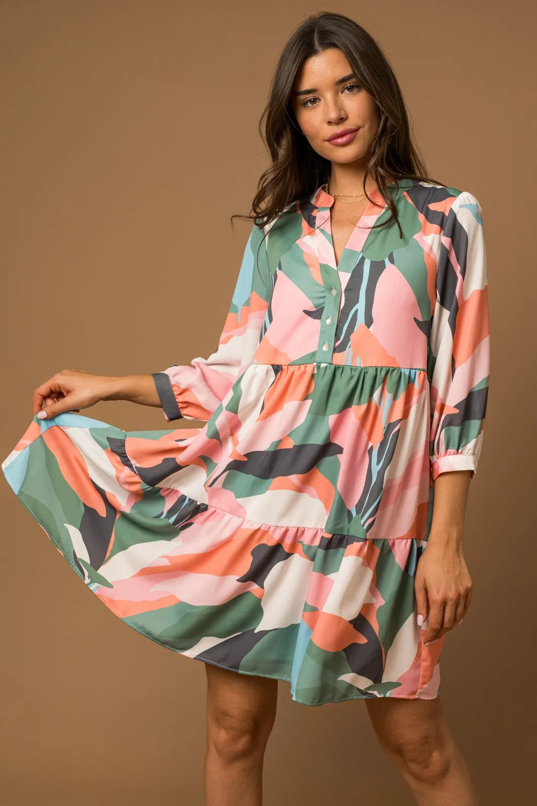 Multicolor Print Front Button Maternity Dress sold by Pinkblush product image thumbnail 5