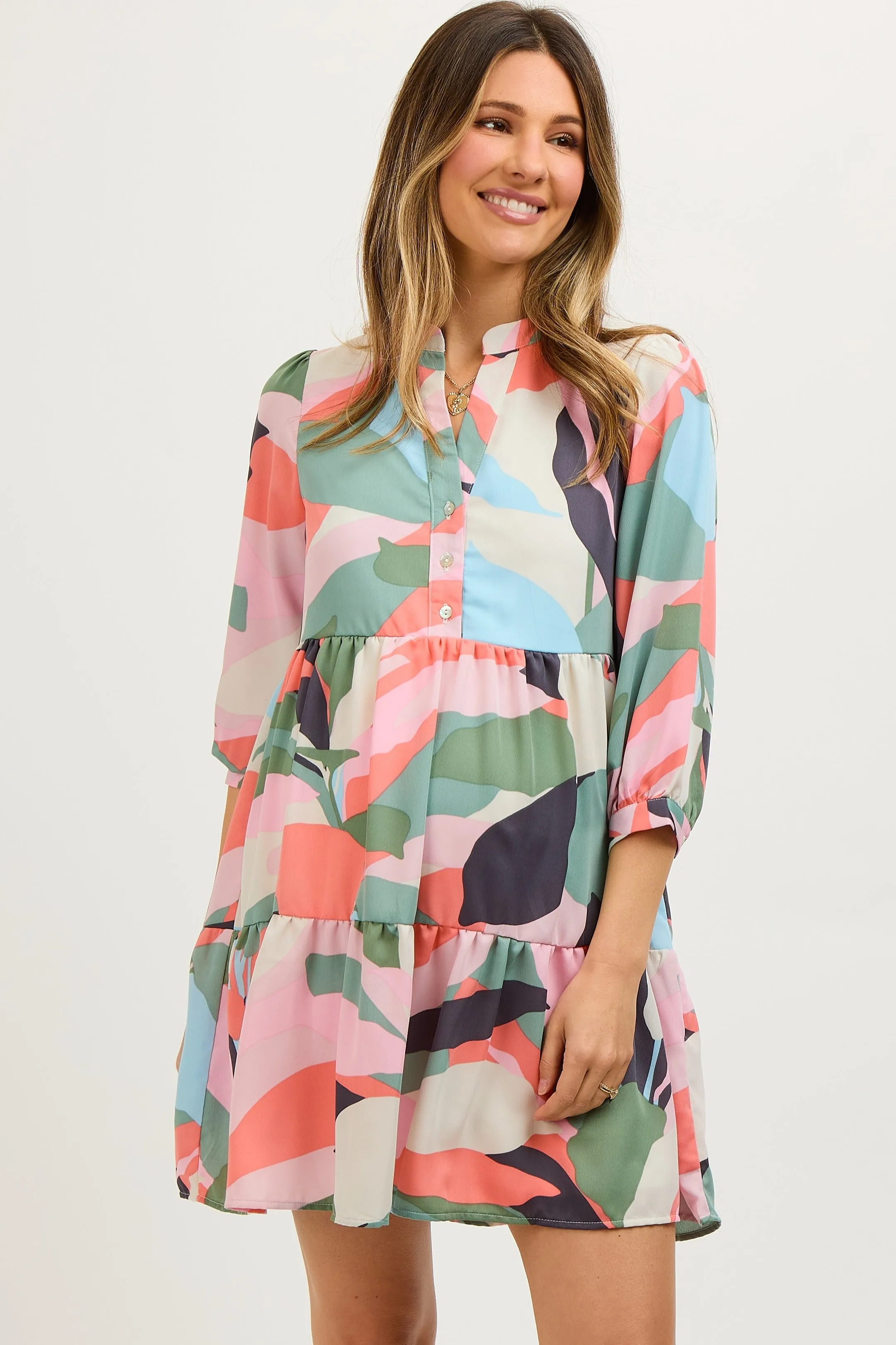 Multicolor Print Front Button Maternity Dress sold by Pinkblush product image thumbnail 2