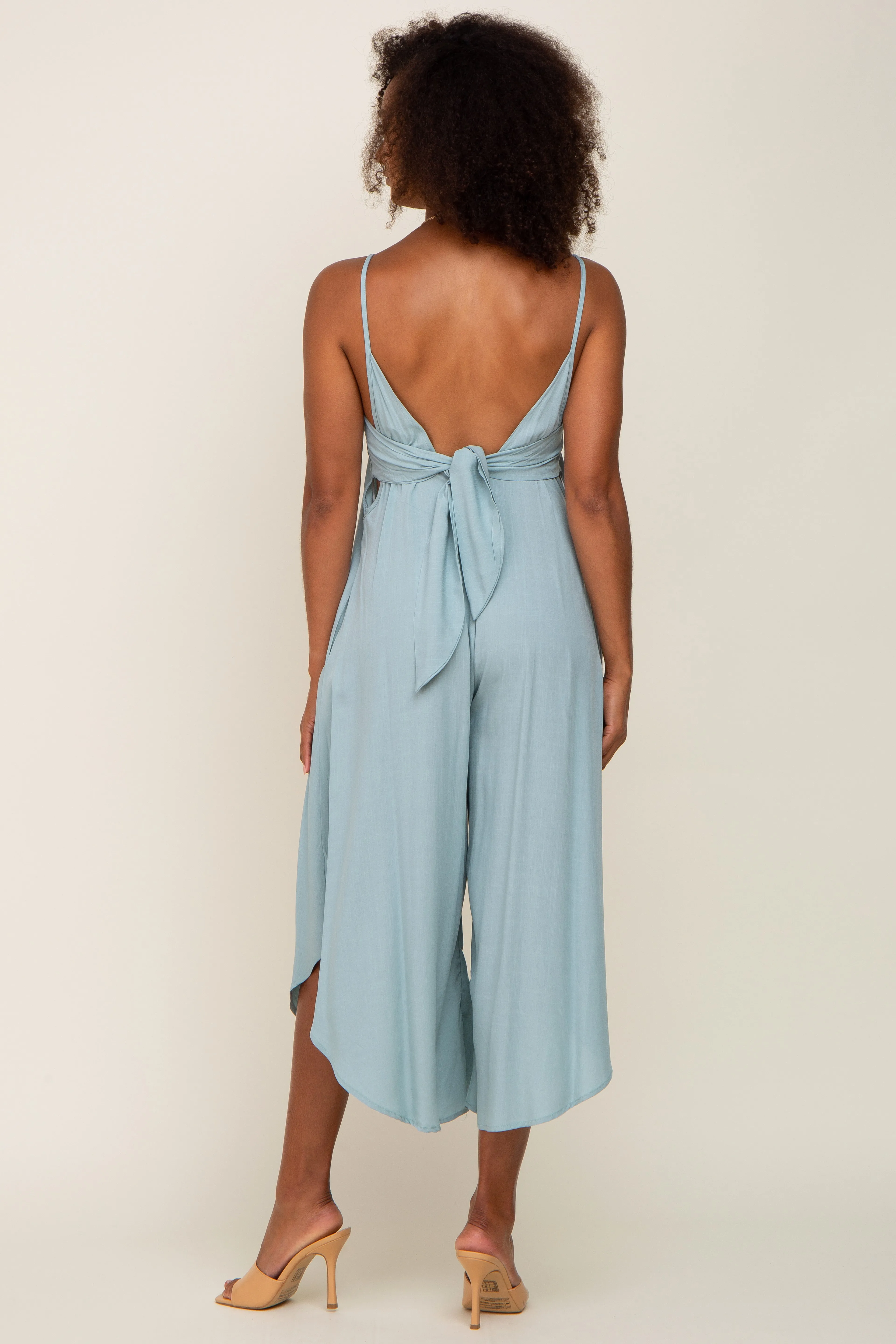 Sage Sleeveless Asymmetrical Hem Jumpsuit sold by Pinkblush product image thumbnail 3