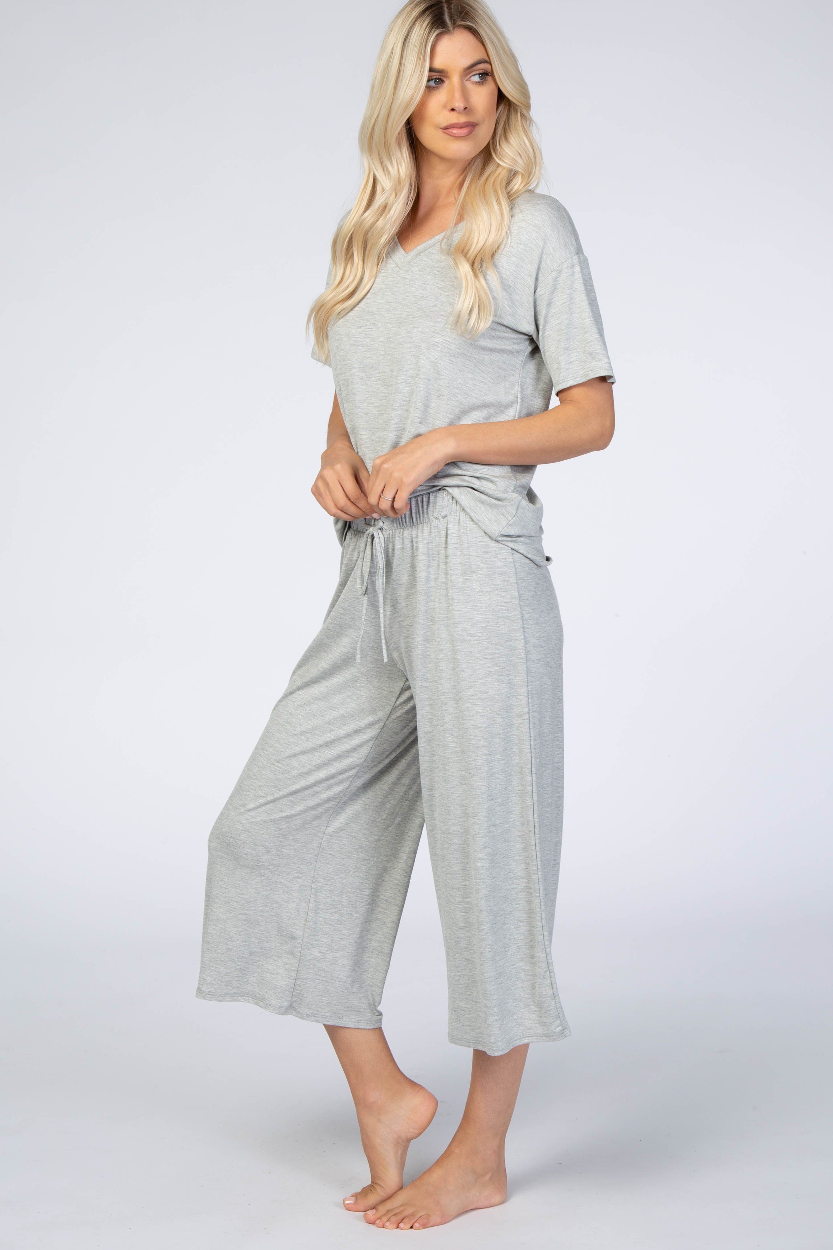 Heather Grey V-Neck Sleep Set sold by Pinkblush product image thumbnail 2