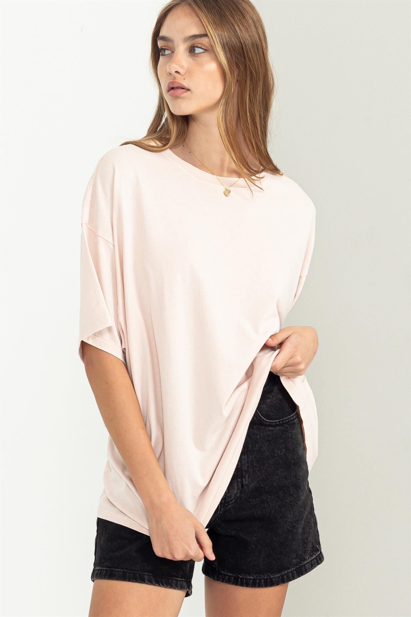 Light Pink Oversized T-Shirt sold by Pinkblush