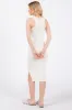 Cream Acid Wash Ribbed Sleeveless Midi Dress sold by Pinkblush