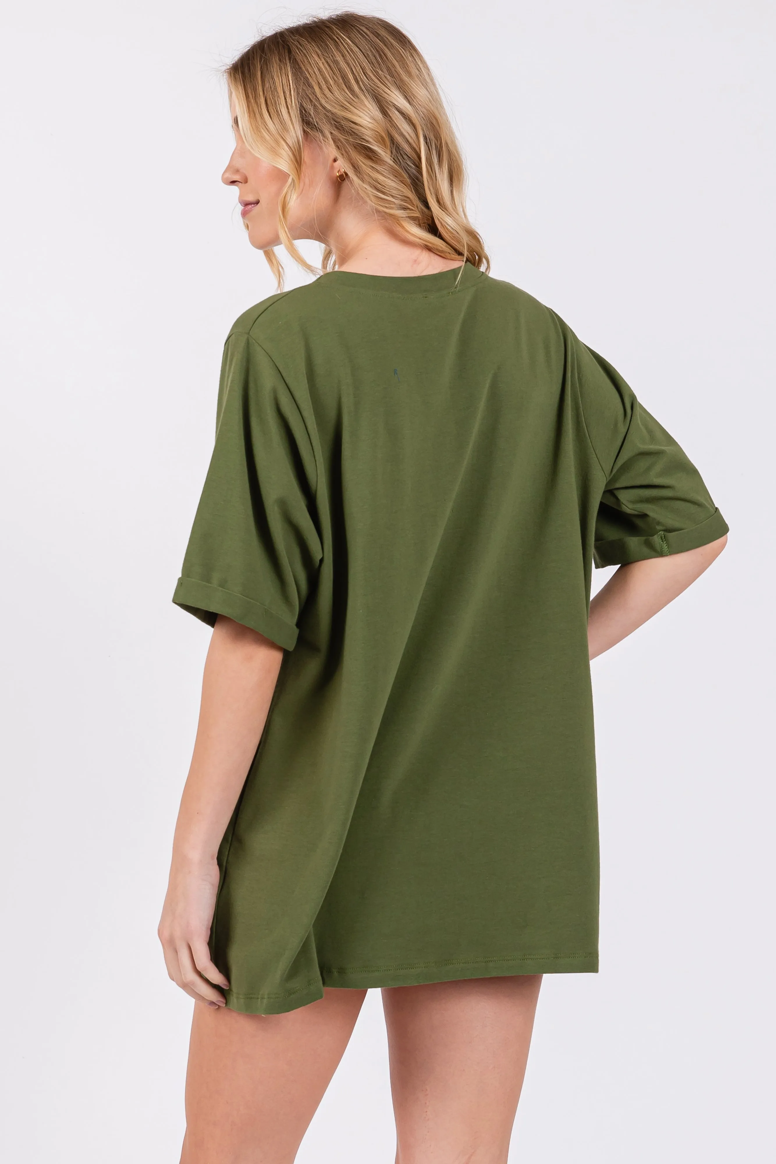 Light Olive Pocket Front Short Sleeve Top sold by Pinkblush product image thumbnail 3