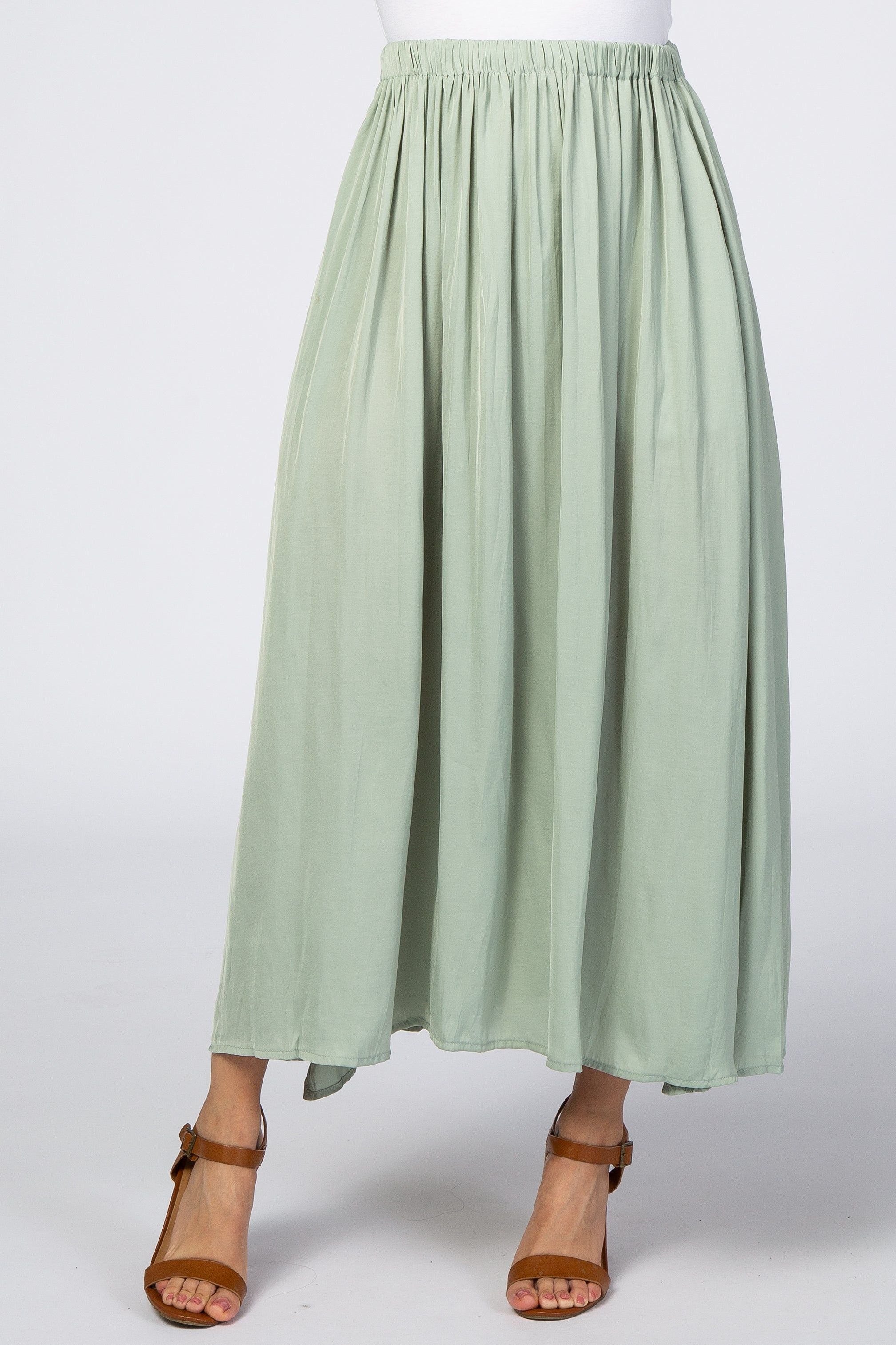 Sage Side Slit Maxi Skirt sold by Pinkblush product image thumbnail 2