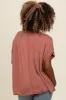 Rust Flutter Sleeve Top sold by Pinkblush