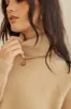 Beige Knit Long Sleeve Turtleneck Sweater Dress sold by Pinkblush