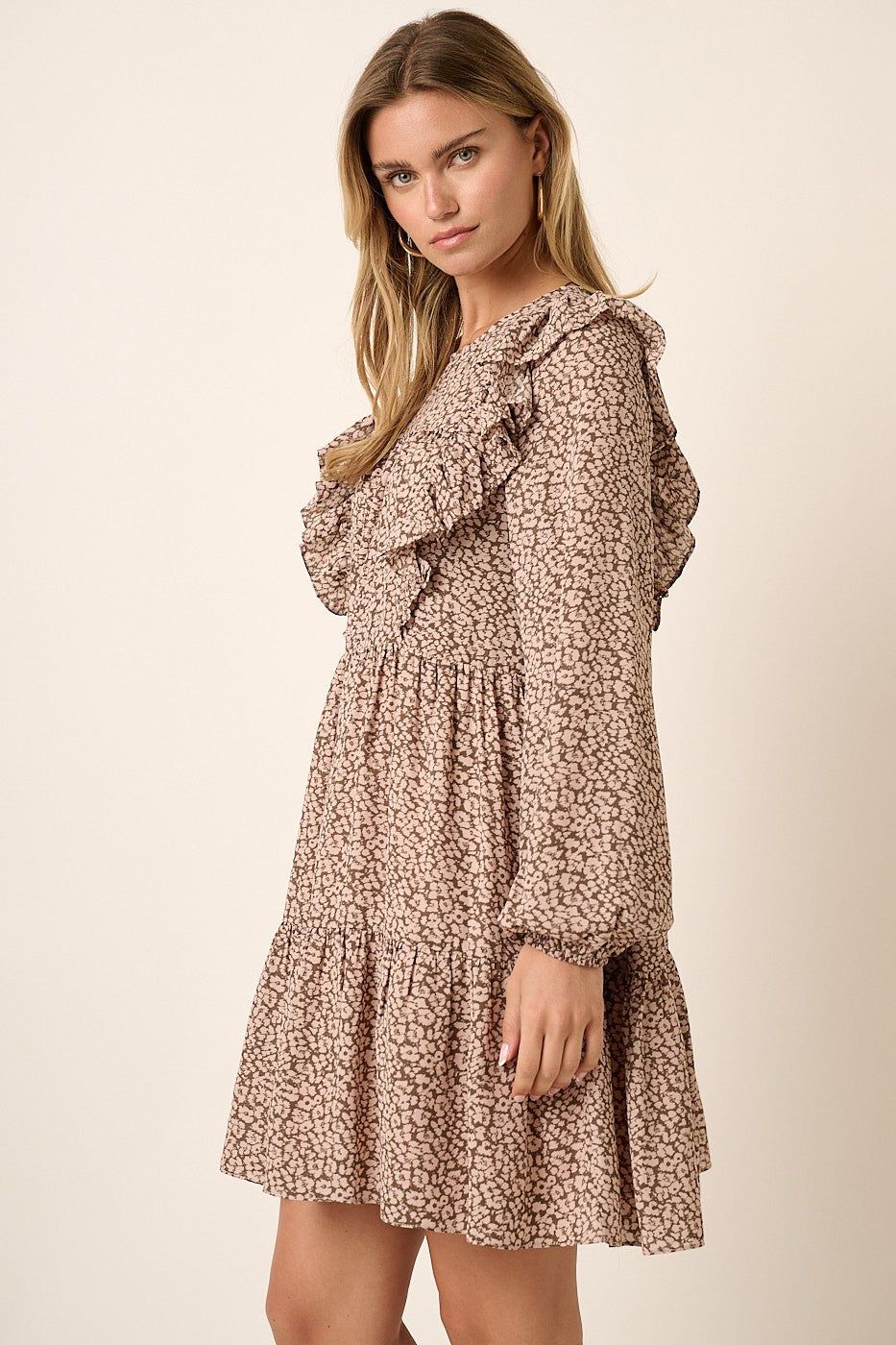 Blush Animal Print Ruffle Detail Mini Dress sold by Pinkblush product image thumbnail 2