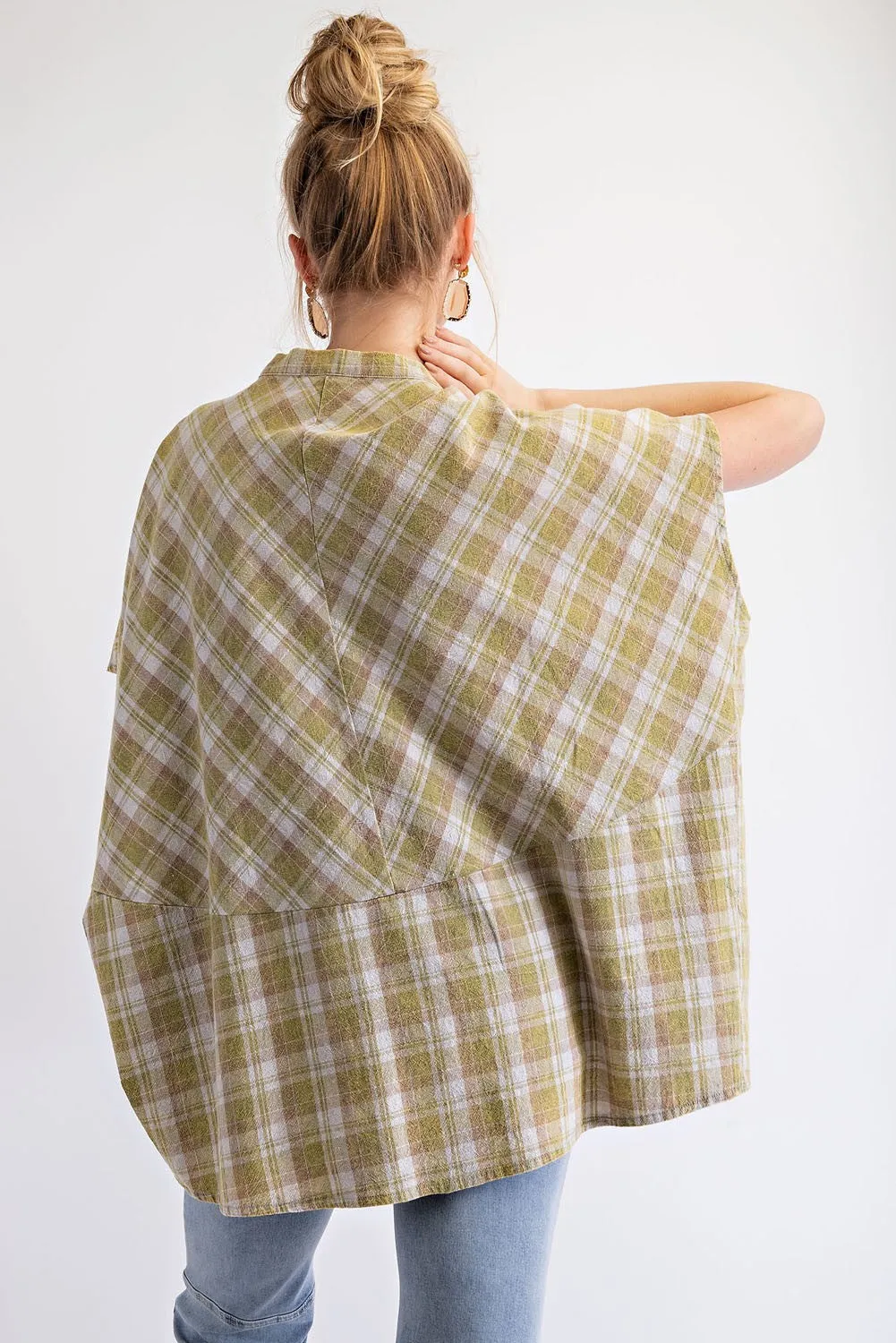 Faded Sage Mineral Washed Loose Fit Shirt sold by Pinkblush product image thumbnail 4