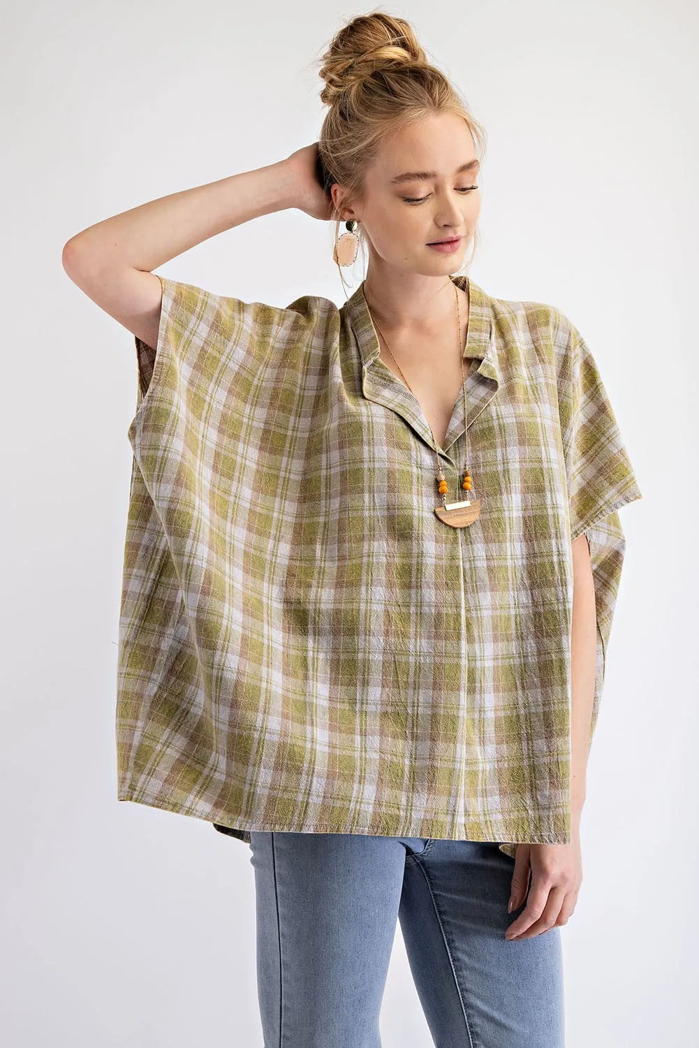 Faded Sage Mineral Washed Loose Fit Shirt sold by Pinkblush