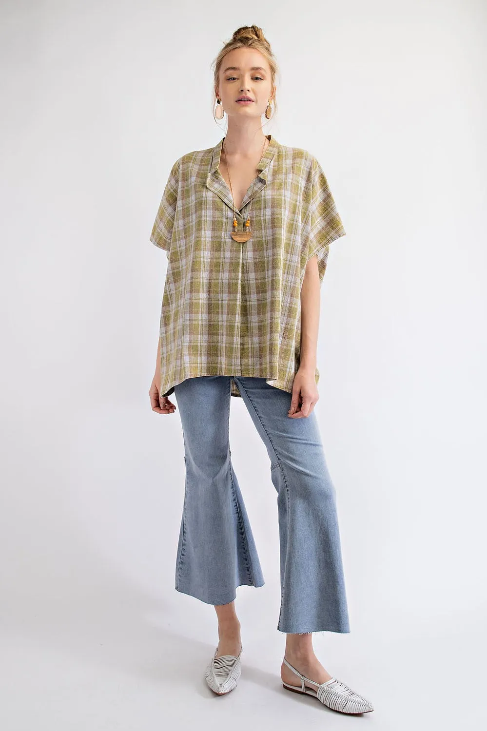 Faded Sage Mineral Washed Loose Fit Shirt sold by Pinkblush product image thumbnail 5