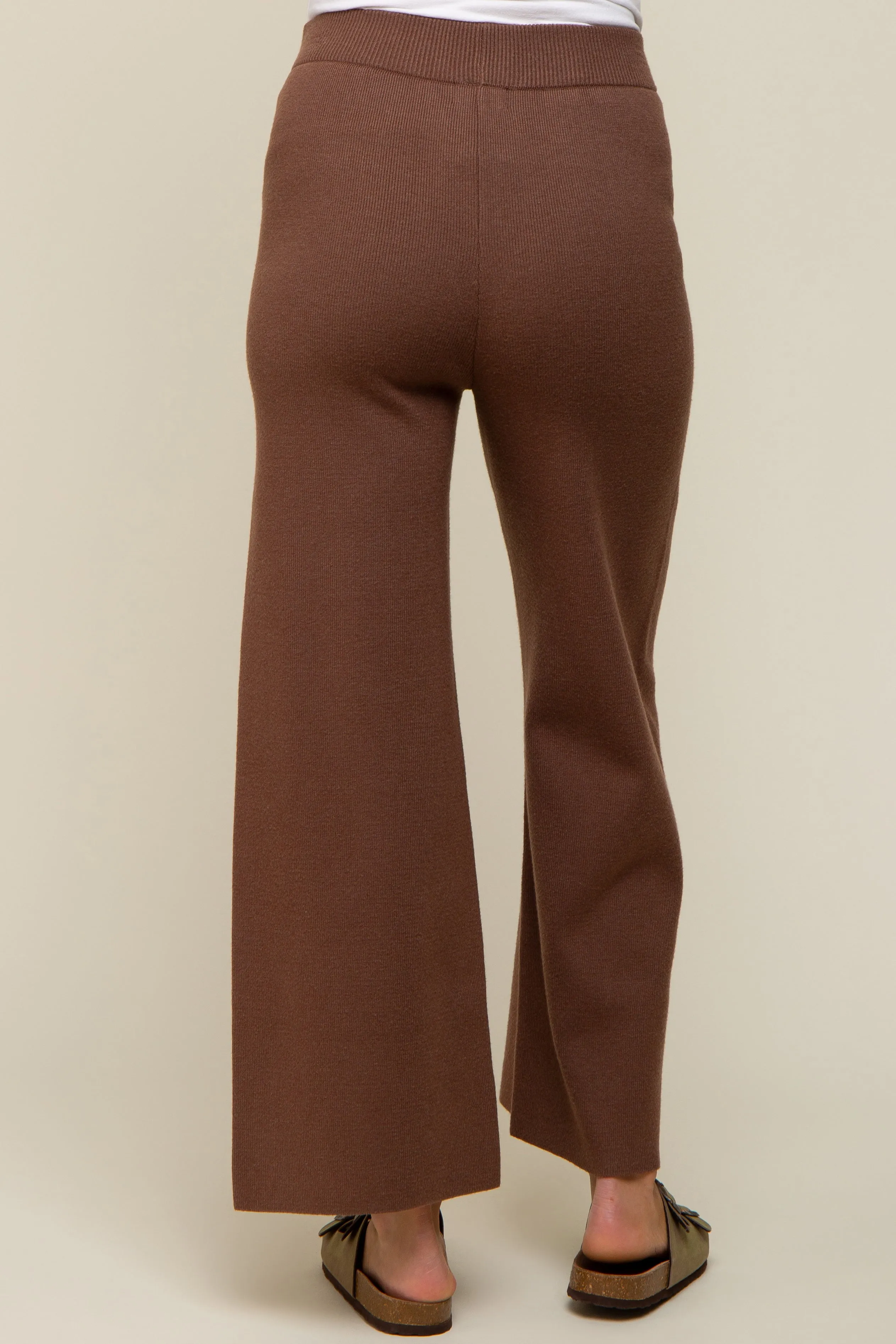 Brown Sweater Knit Drawstring Maternity Pants sold by Pinkblush product image thumbnail 4