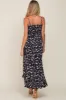 Black Floral Flounce Hi-Lo Maternity Wrap Maxi Dress sold by Pinkblush