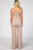 Taupe Sleeveless Wide Leg Maternity Jumpsuit sold by Pinkblush