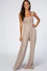 Taupe Sleeveless Wide Leg Maternity Jumpsuit sold by Pinkblush