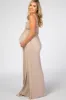 Taupe Sleeveless Wide Leg Maternity Jumpsuit sold by Pinkblush