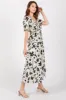 Cream Floral Puff Sleeve Midi Dress sold by Pinkblush