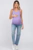 Lavender Ribbed Racerback Maternity Tank Top sold by Pinkblush