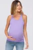 Lavender Ribbed Racerback Maternity Tank Top sold by Pinkblush