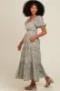 Cream Western Floral Leopard Print Midi Dress sold by Pinkblush