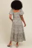 Cream Western Floral Leopard Print Midi Dress sold by Pinkblush