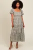 Cream Western Floral Leopard Print Midi Dress sold by Pinkblush