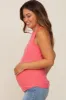 Pink Ribbed Basic Maternity Tank Top sold by Pinkblush
