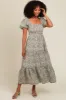 Cream Western Floral Leopard Print Midi Dress sold by Pinkblush