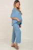 Blue Cropped Pant Maternity Set sold by Pinkblush