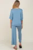 Blue Cropped Pant Maternity Set sold by Pinkblush