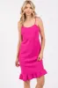 Fuchsia Ruffle Hem Midi Dress sold by Pinkblush
