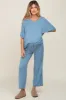 Blue Cropped Pant Maternity Set sold by Pinkblush