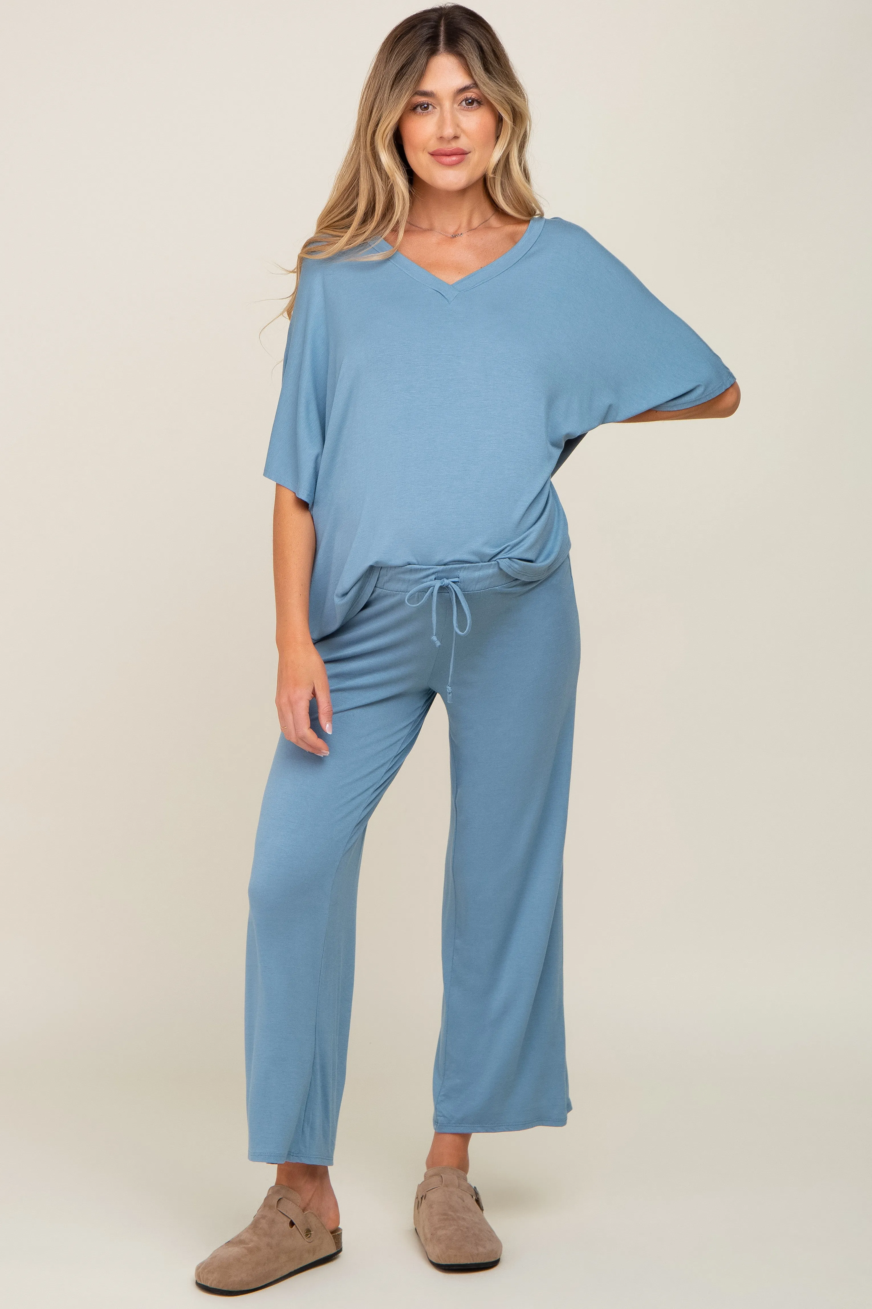 Blue Cropped Pant Maternity Set sold by Pinkblush product image thumbnail 4