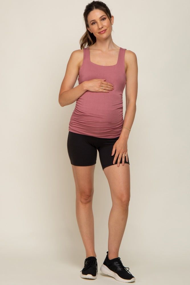 Mauve Square Neck Ruched Sides Maternity Top sold by Pinkblush product image thumbnail 4