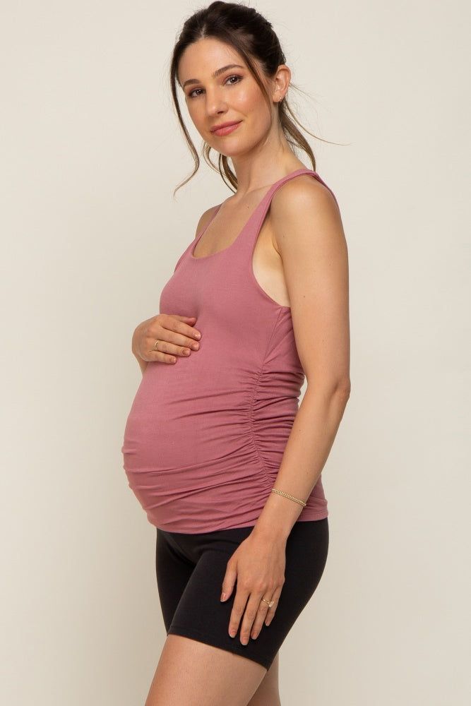 Mauve Square Neck Ruched Sides Maternity Top sold by Pinkblush product image thumbnail 2