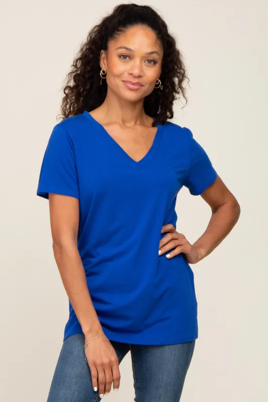 Royal Basic V-Neck Tee sold by Pinkblush