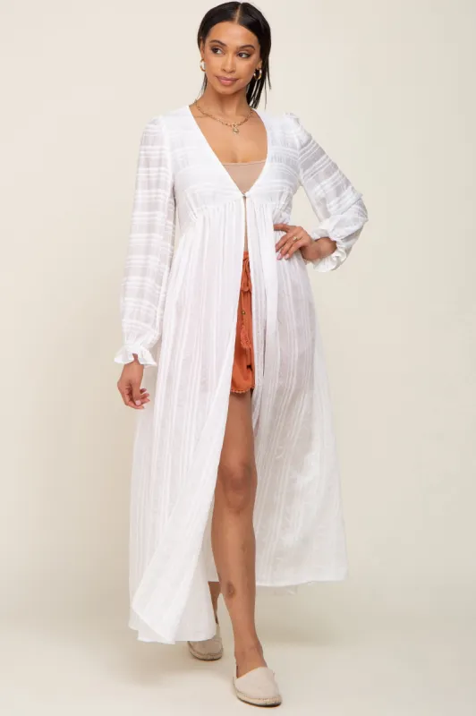 White Long Sleeve Cover-Up sold by Pinkblush
