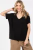 Black Short Dolman Sleeve V-Neck Maternity Top sold by Pinkblush