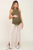 Olive Ribbed Basic Maternity Tank Top sold by Pinkblush