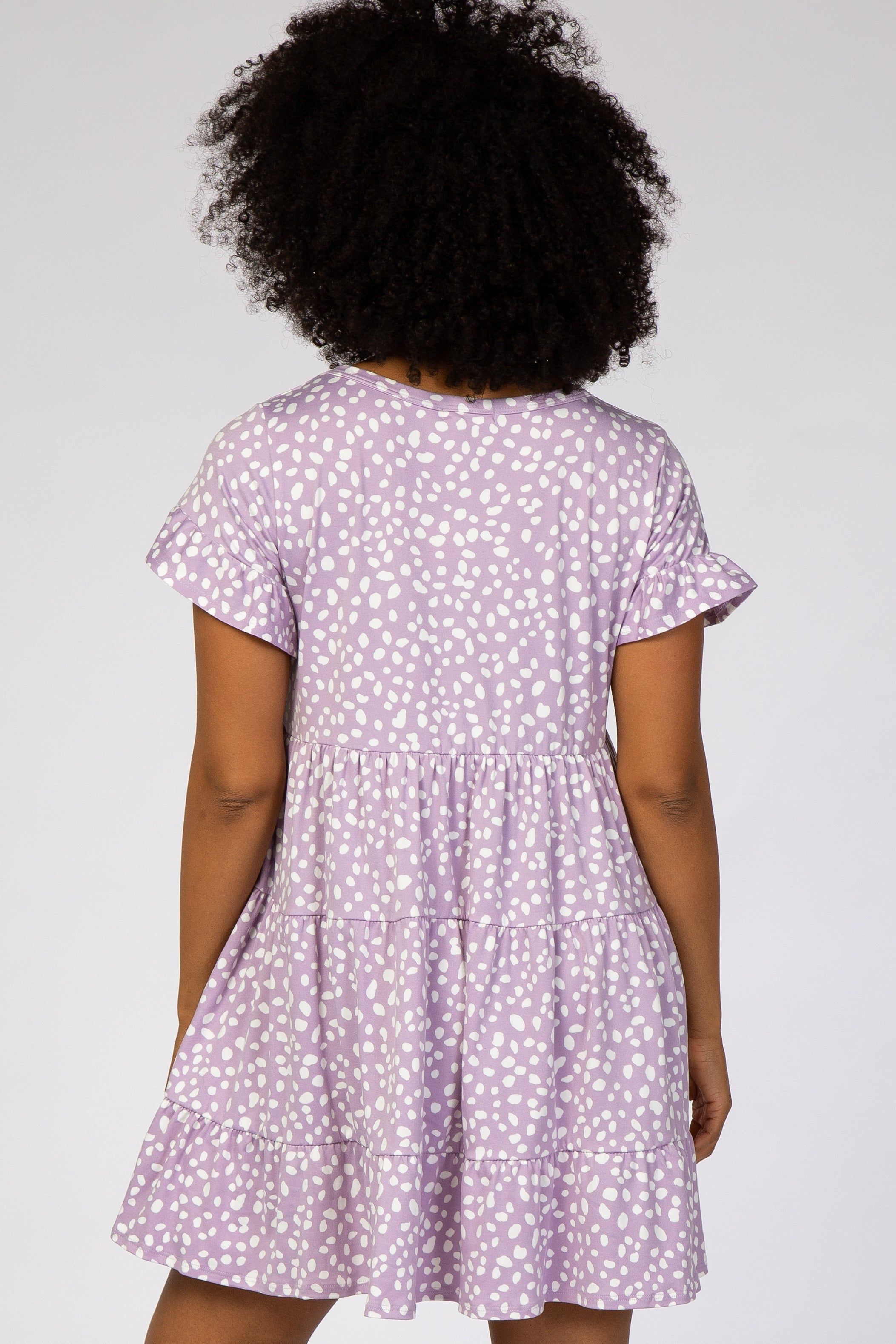 Lavender Animal Print Tiered Dress sold by Pinkblush product image thumbnail 3
