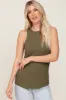 Olive Ribbed Basic Maternity Tank Top sold by Pinkblush