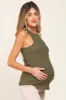 Olive Ribbed Basic Maternity Tank Top sold by Pinkblush